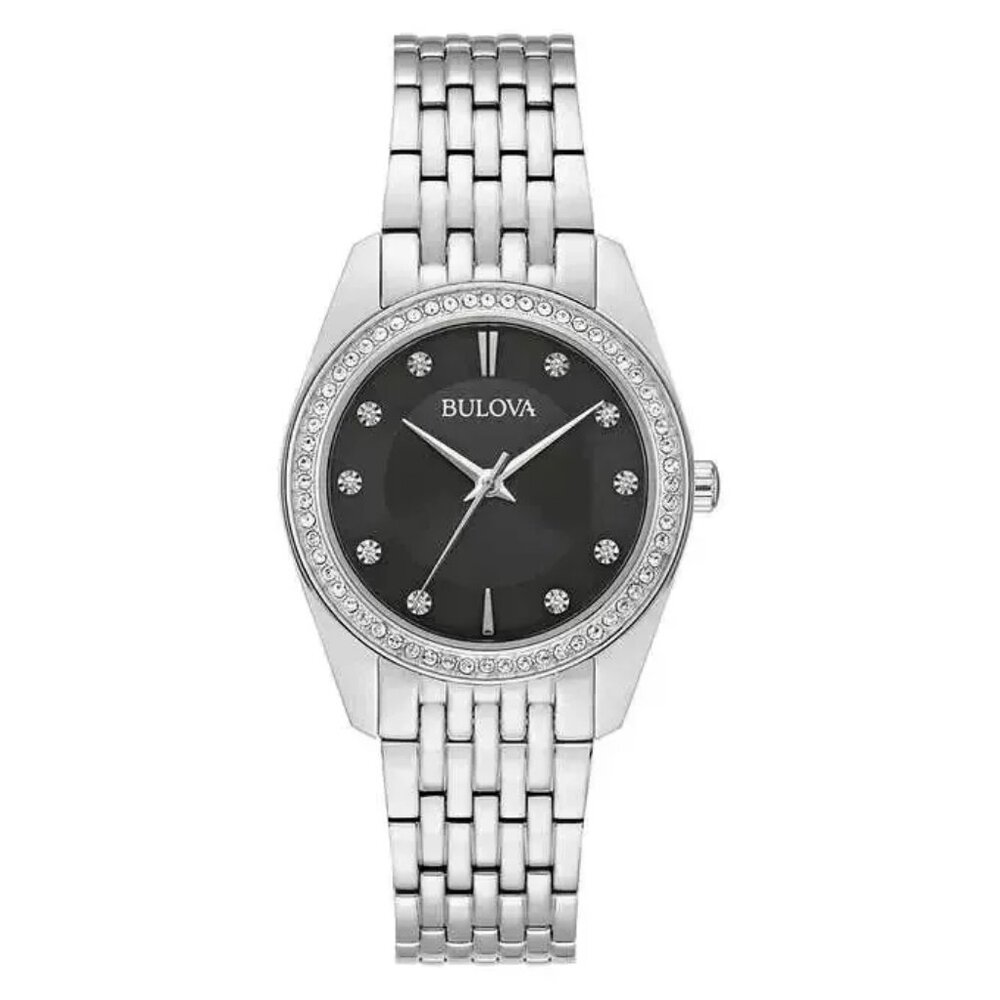 $395- Bulova 96L317 Classic Crystal 31mm Stainless Steel Quartz Ladies Watch